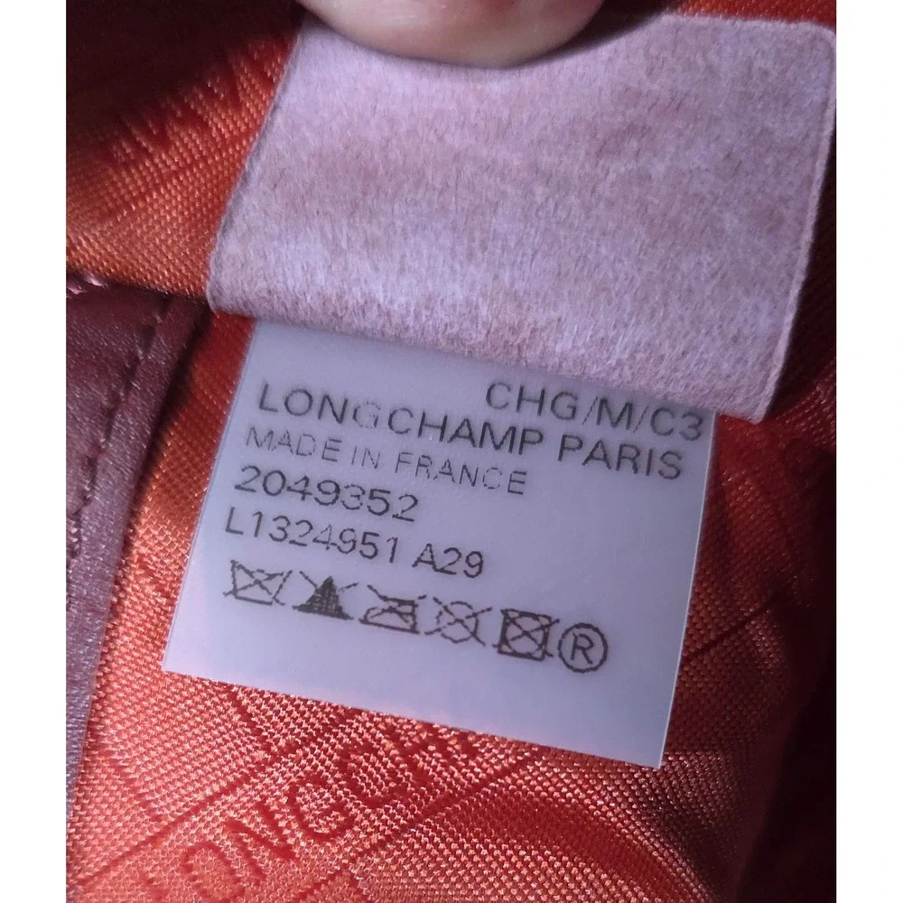 Longchamp Mademoiselle Bordeaux Orange Suede Leather Shoulder Bag L1324951 A29 - Picture 7 of 7